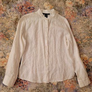 Saint Tropez West Linen White Top, Size M, NWOT